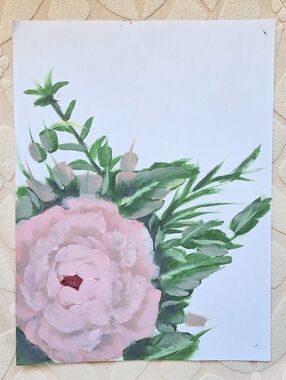 Oil Painting Of Rose Unframed 9x12